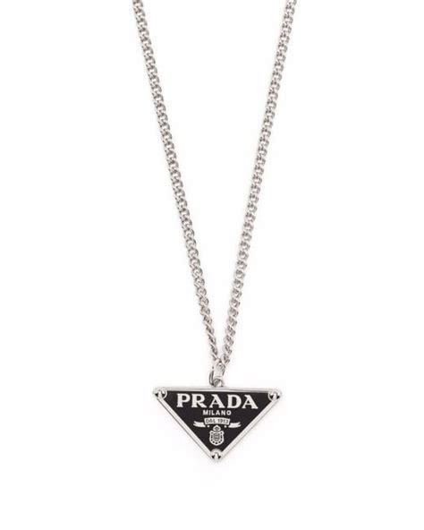 prada necklace triangle silver|necklace with triangle pendant.